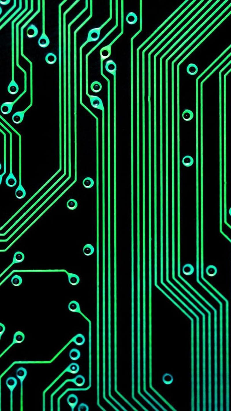 Electronic Circuit Green Black Android and iPhone Background and Lockscreen. Abstrak, ponsel, Teknologi, Cool Black and Green, HD phone wallpaper
