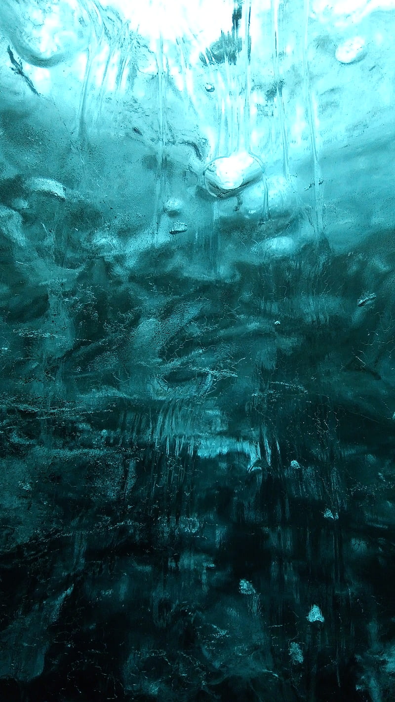 ice, bubbles, cranny, texture, blue, HD phone wallpaper