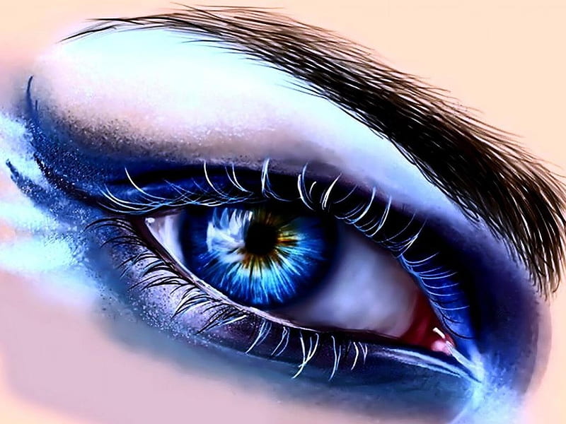 Blue, make up, girl, eye, shadow, bonito, woman, HD wallpaper | Peakpx