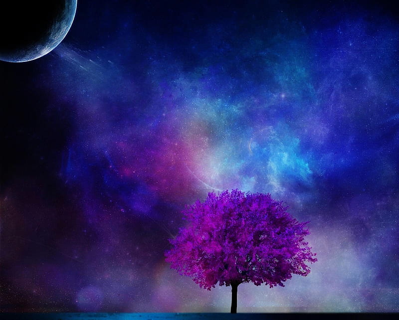 Hình nền đêm tối với không gian tím, cây, sao và trăng của Galaxy sẽ đem lại cho bạn một trải nghiệm tuyệt vời về thiên nhiên và cảm giác thư giãn. Với màu sắc huyền bí và hiệu ứng khó tin, bạn sẽ bị thu hút ngay từ cái nhìn đầu tiên và không muốn rời khỏi màn hình.