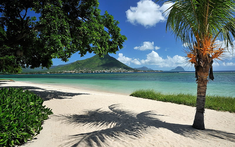 Maradiva Beach Mauritius, lagoon, beach, coral, island, HD wallpaper