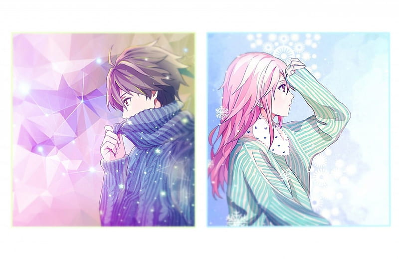 Shu & Inori, romance, anime, love, guilty, manga, crown, couple, HD wallpaper