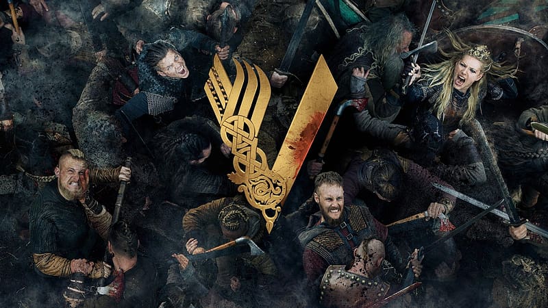 Vikings 2013 - 2020, vikings, battle, view from the top, tv series, poster, warrior, war, HD wallpaper