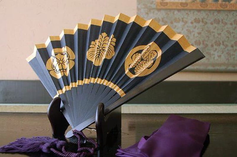 Japanese Hand Fan, Abstract, Fan, Japanese, graphy, Hand, Gold, HD wallpaper