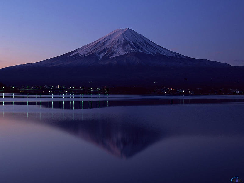Reflection of the Mount Fuji, mountain, city, nature, reflection, lake, fuji, HD wallpaper