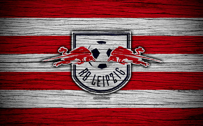 RB Leipzig Bundesliga, logo, Germany, wooden texture, FC RB Leipzig, soccer, football, RB Leipzig FC, HD wallpaper