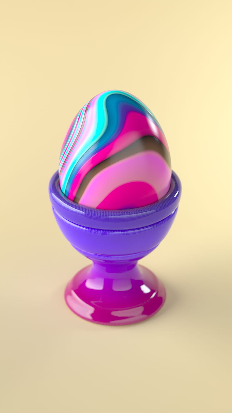 Egg Cup 1, 3d, Perry, abstract, artart, black, bright, cgi, colorful, colourful, cute, eggcup, heart, isometric, love, plastic, random, red, render, romance, yellow, HD phone wallpaper