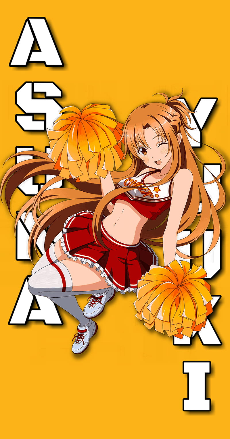 Yuuki Asuna, anime, anime girls, Sword Art Online, cheerleaders, HD phone wallpaper