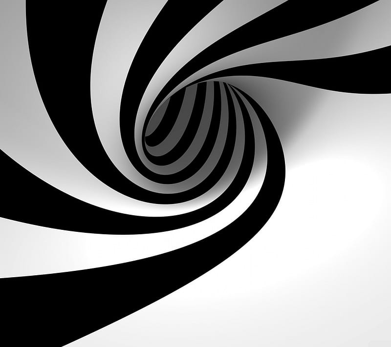 Hypnotic , abstract, awesome, black and white, cool, hole, HD wallpaper