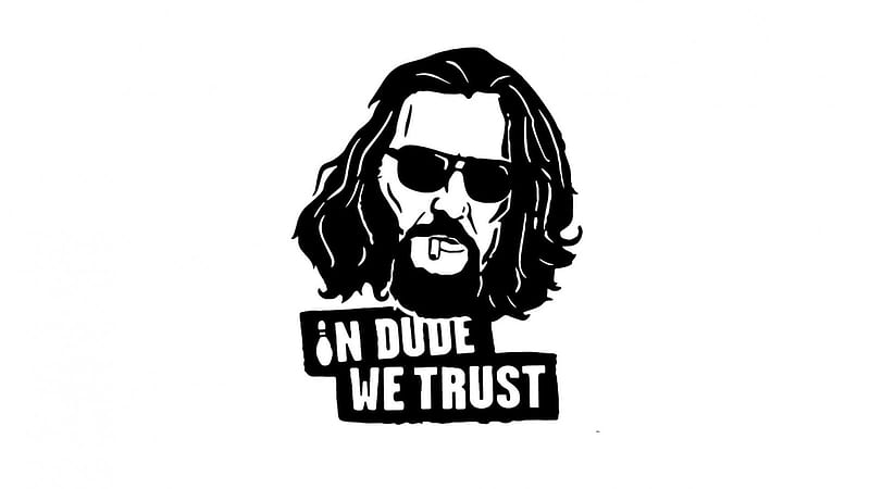 The Big Lebowski - The Dude, quotes, black and white, typography, the big legowski, white background, the dude, vector, HD wallpaper