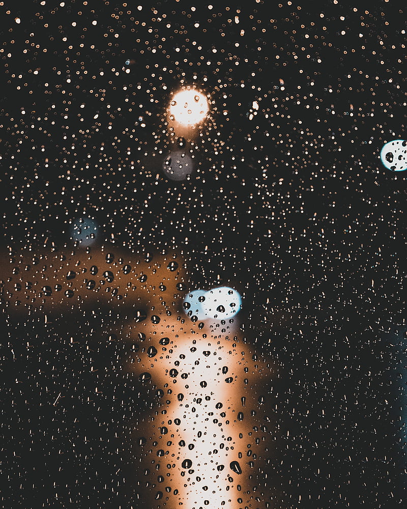 Moody Rain, bokeh, city, cold, high, lights, night, rainy, warm, HD phone wallpaper