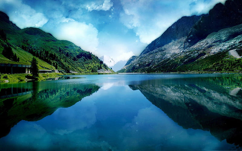 magic-Beautiful mountain scenery, HD wallpaper