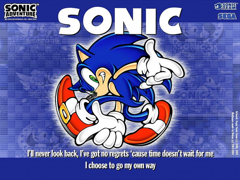 Sonic, history of sonic, sonic adventure, video games, lyrics, blue, HD wallpaper