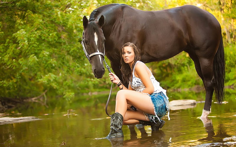 Loss For Words, boots, horses, cowgirls, brunettes, ranch, spring, HD wallpaper