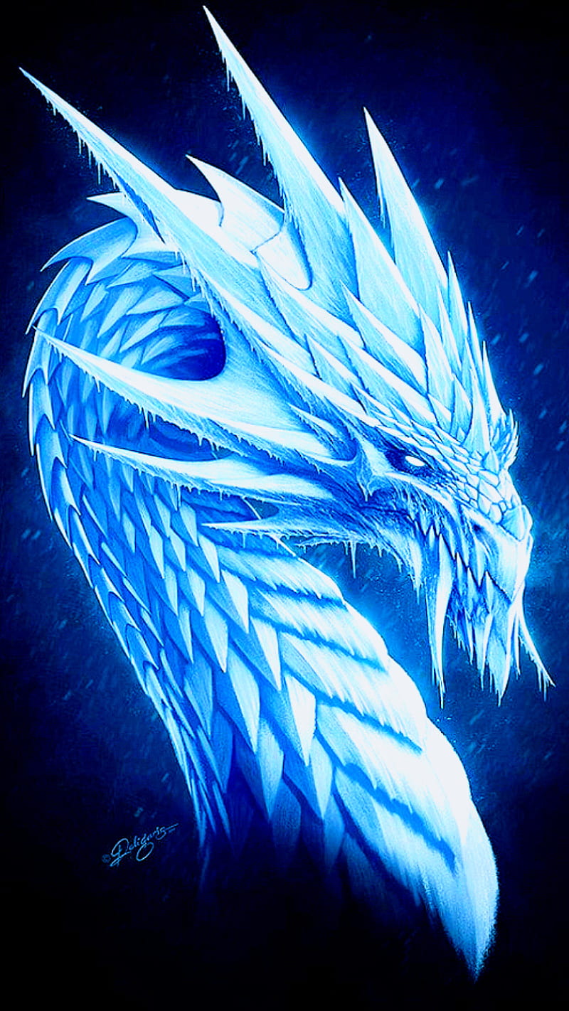 Ice dragon, awesome, cool, HD phone wallpaper