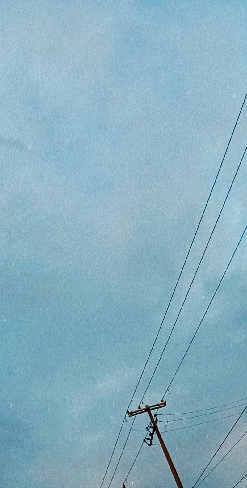 sky, cables, cielo azul, cielo despejado, electrical, electricity, nublado, poste de luz, HD phone wallpaper