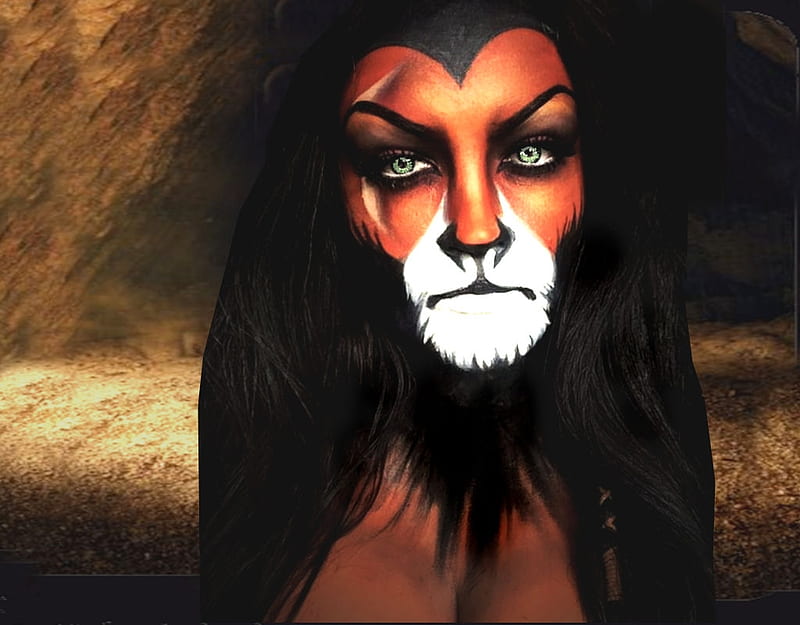 Disney Inspired Scar Face, lovely halloween gals, color on black, women are special, masking you to join, funky hair face art, female trendsetters, bootiful paint masks, alcum, grandma gingerbread, Seventeen, HD wallpaper