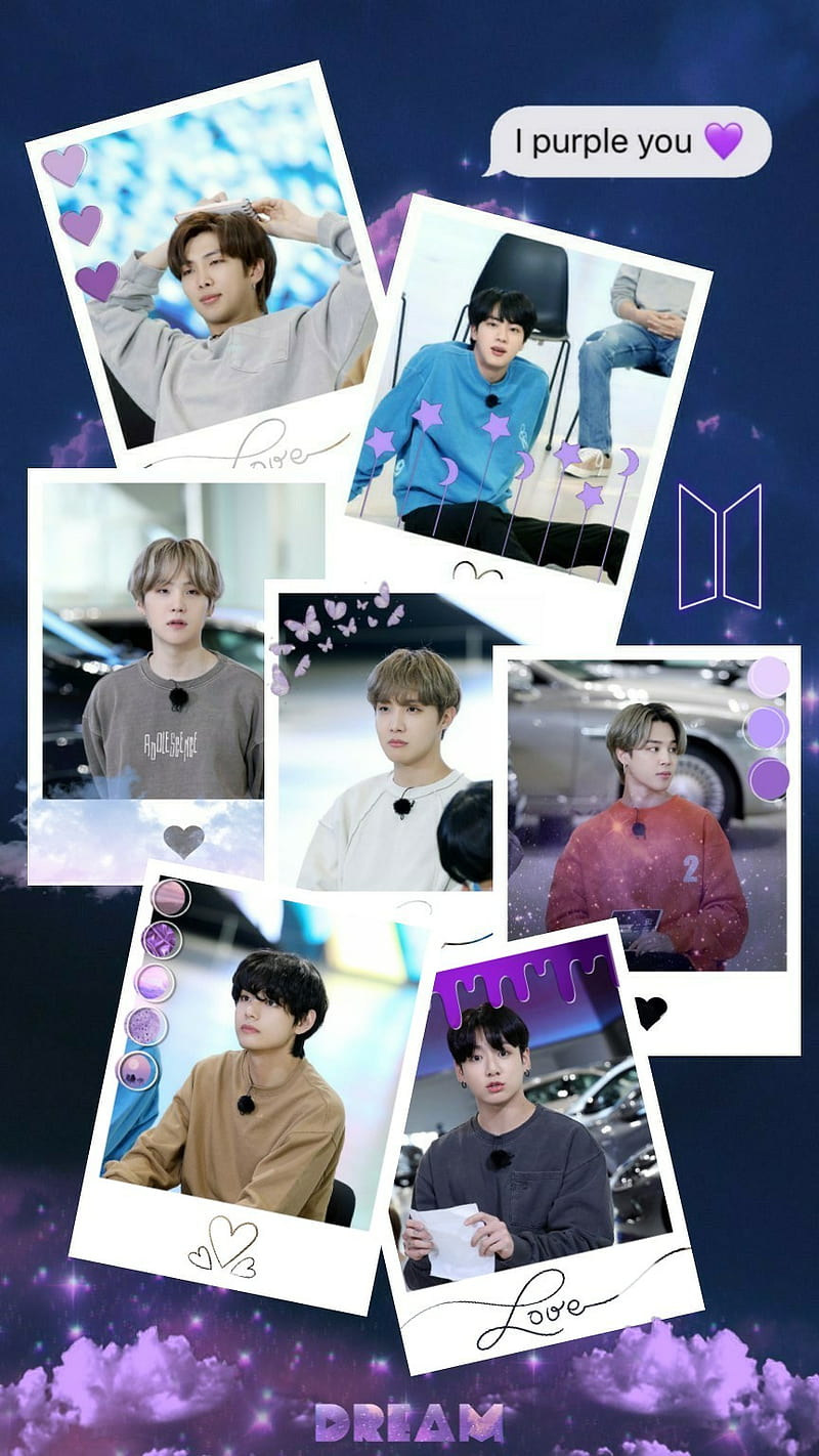 BTS, army, jhope, jimin, jin, jungkook, purple, rm, suga, tae, HD phone wallpaper