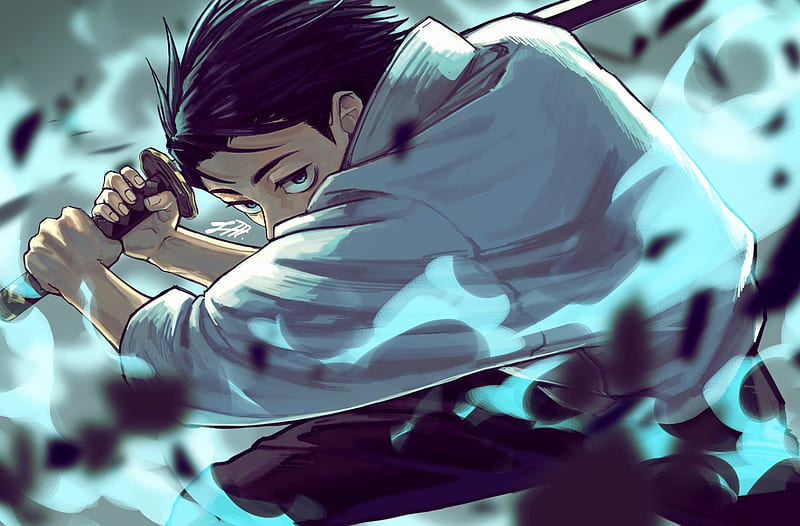 Anime, Jujutsu Kaisen, Black Hair, Blue Eyes, Boy, Yuta Okkotsu, HD wallpaper