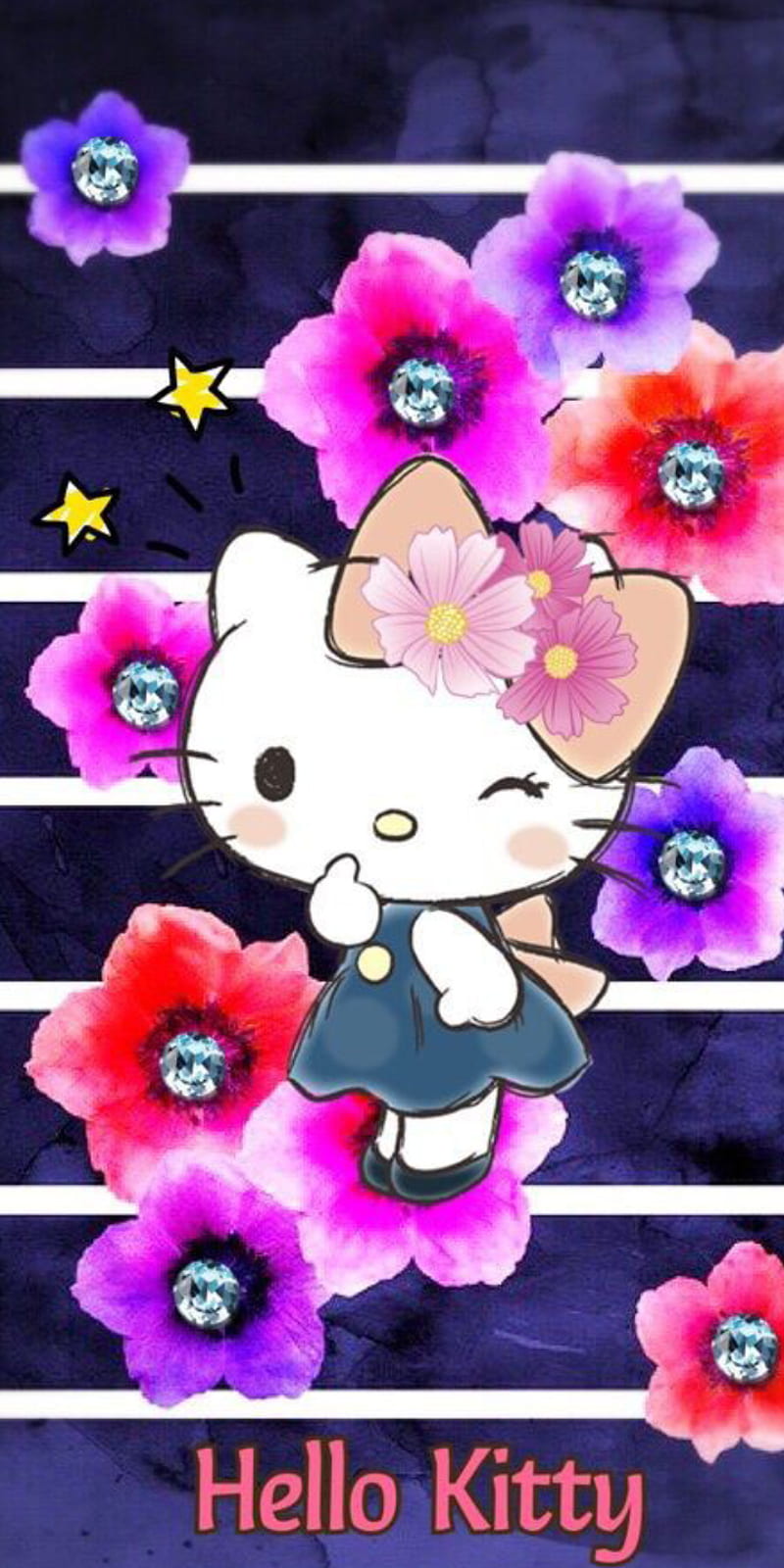 Hello kitty, flower, happy, HD phone wallpaper | Peakpx
