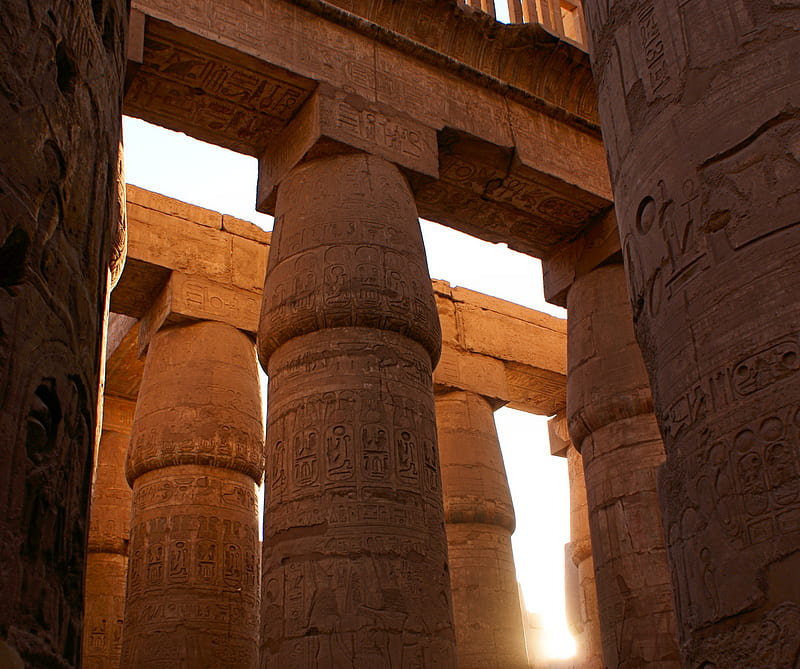 Karnak, egypt, hieroglyphics, luxor, temple, HD wallpaper