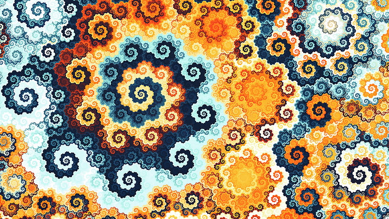 fractal, pattern, colorful, swirling, abstraction, HD wallpaper