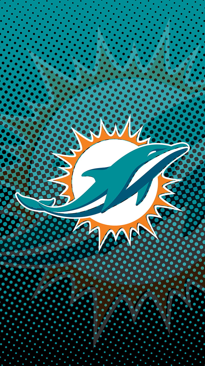 Miami Dolphins, dolphins, florida, football, mascot, miami, nfl, orange, sun, teal, team, HD phone wallpaper