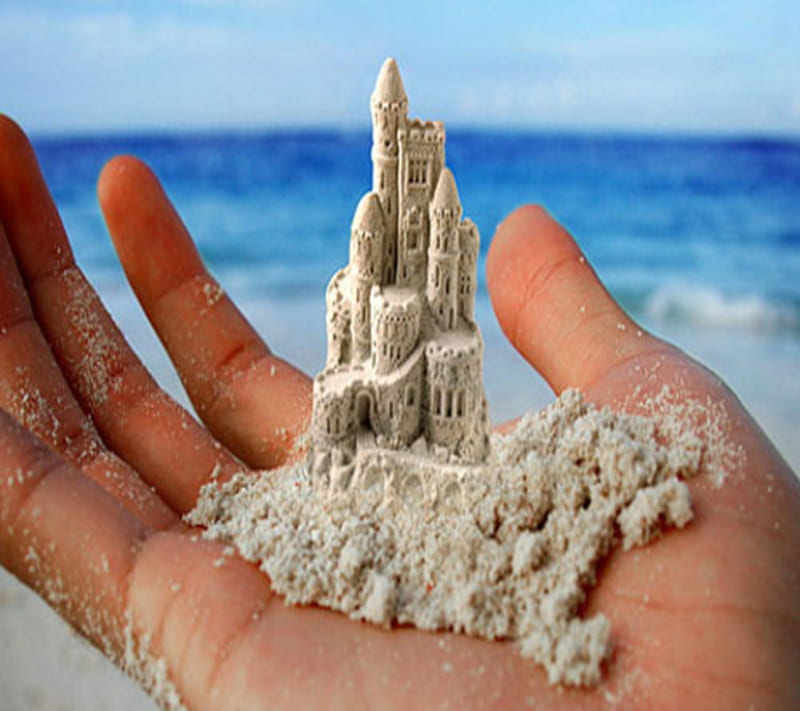 Sand Castle, castle, desenho, sand, small, HD wallpaper