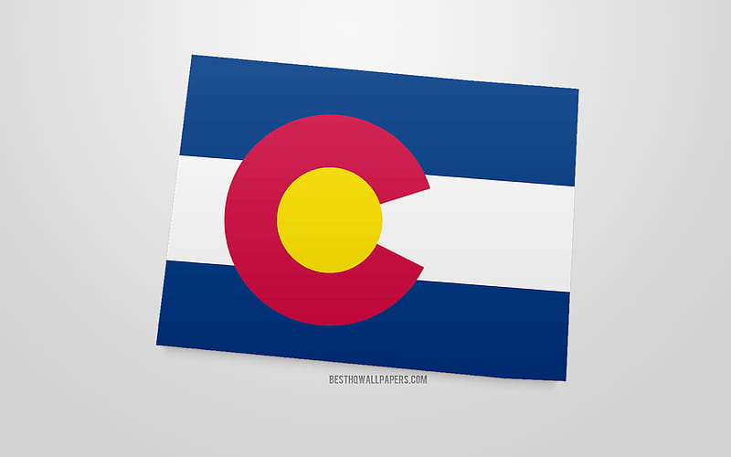 3d flag of Colorado, map silhouette of Colorado, US state, 3d art, Colorado 3d flag, USA, North America, Colorado, geography, Colorado 3d silhouette, HD wallpaper