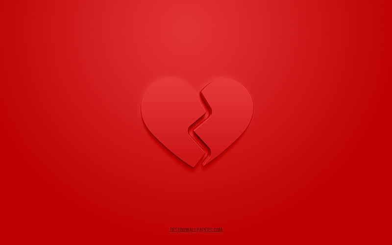 Sweetheart Broken Heart , Heart , Love - 3D Black Love, Red 3D Heart HD  wallpaper | Pxfuel