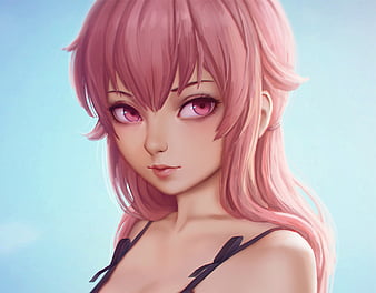  Tomorrow sunny Yandere Anime Girls Dark Horror Blood Ringing  Cell Phone Mirai Nikki Gasai Yuno 24x36 inch Silk Poster Wall Decor:  Posters & Prints