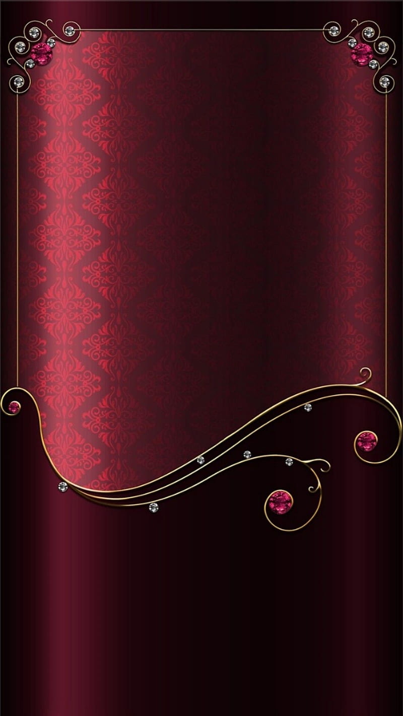 luxury, diamond, gold, pattern, red, HD phone wallpaper