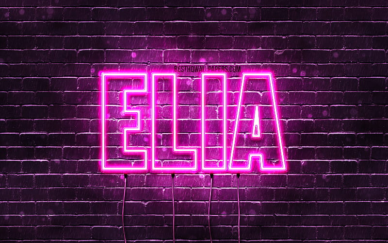 Elia with names, female names, Elia name, purple neon lights, Happy ...