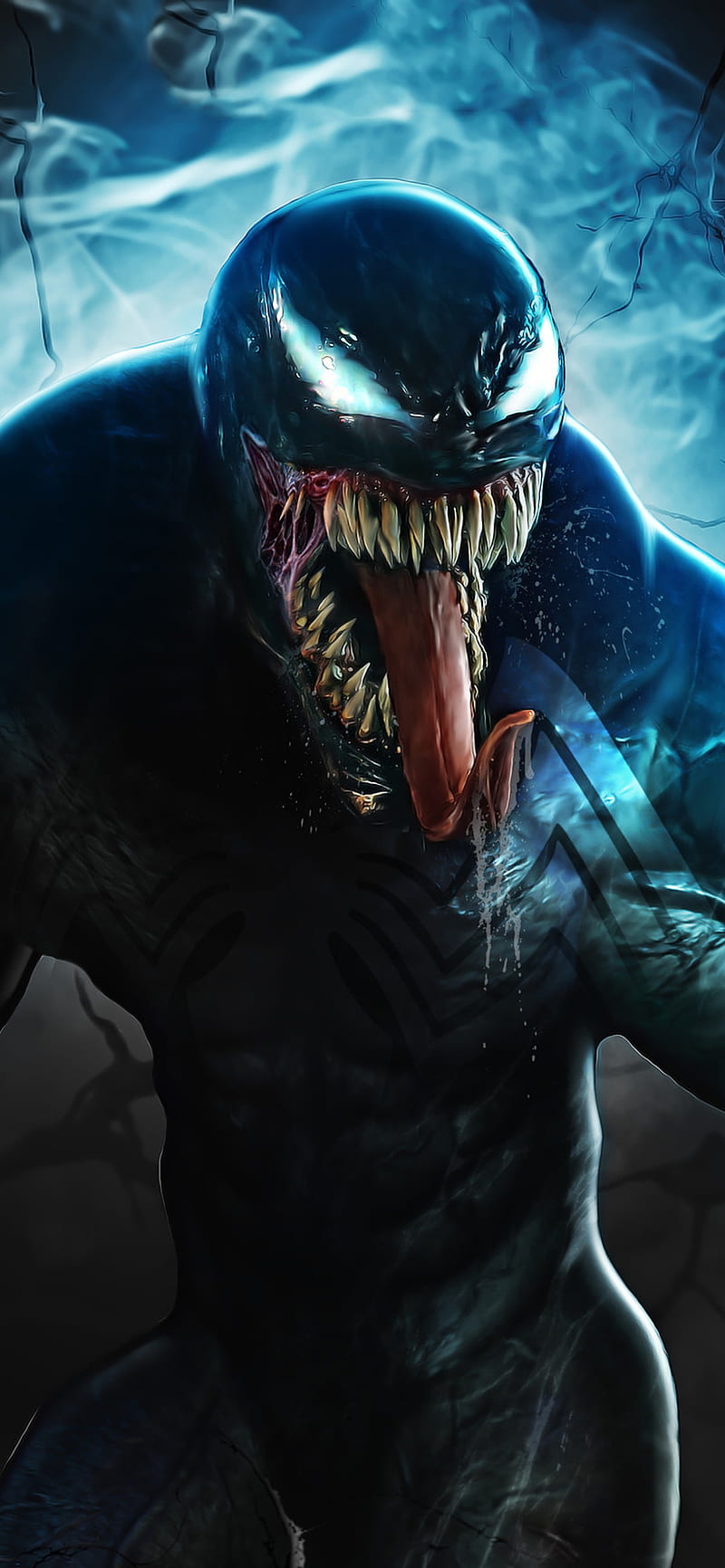 Venom, venom movie, fan art, white spider, venom with white spider, venom movie 2018, HD phone wallpaper
