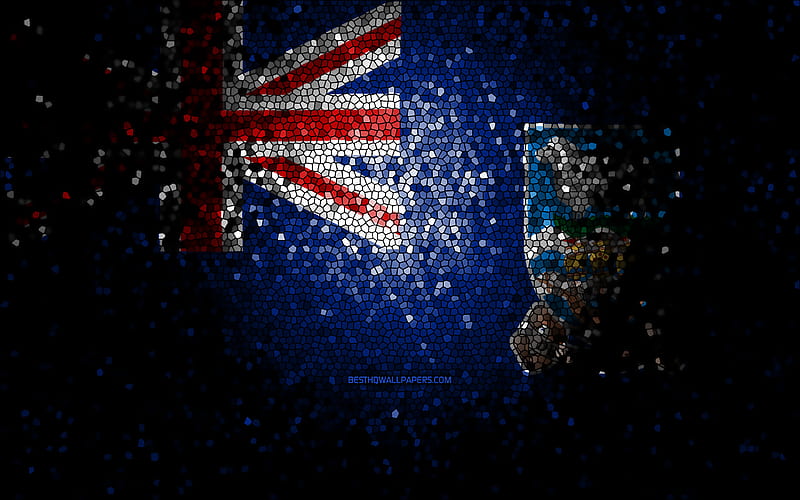 Falkland Islands flag, mosaic art, South American countries, Flag of Falkland Islands, national symbols, artwork, South America, Falkland Islands, HD wallpaper