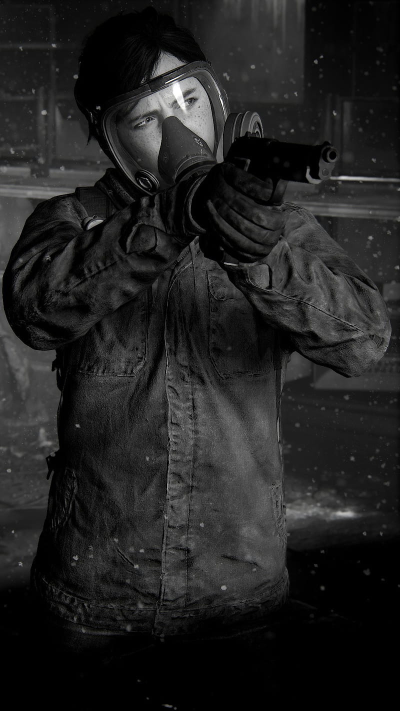 Ellie The Last Of Us Part 2 Monochrome Poster Wallpaper 4K