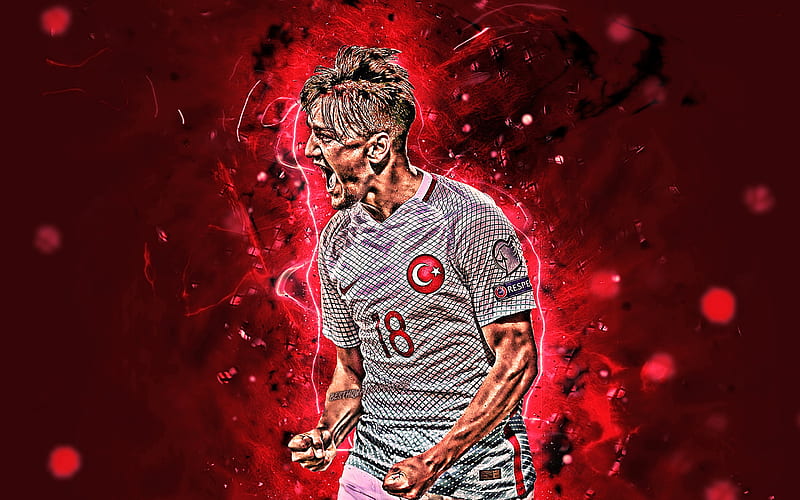 Cengiz Under, Turkey National Team, goal, Under, soccer, abstract art, neon lights, Turkish football team, HD wallpaper