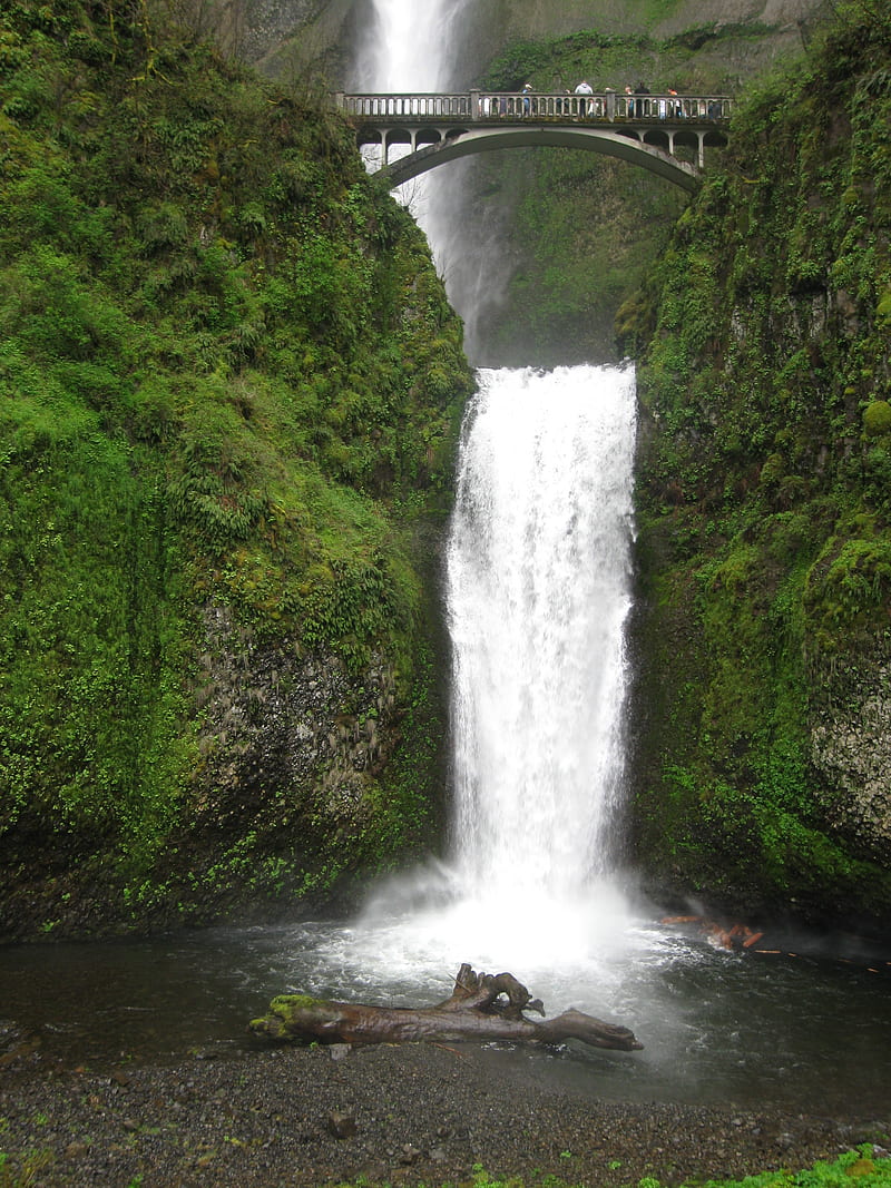 Multnomah Falls 2, cascade, multnomah falls, nature, oregon, spring, waterfall, HD phone wallpaper