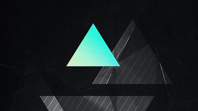 Triangles World , triangle, abstract, dark, black, HD wallpaper