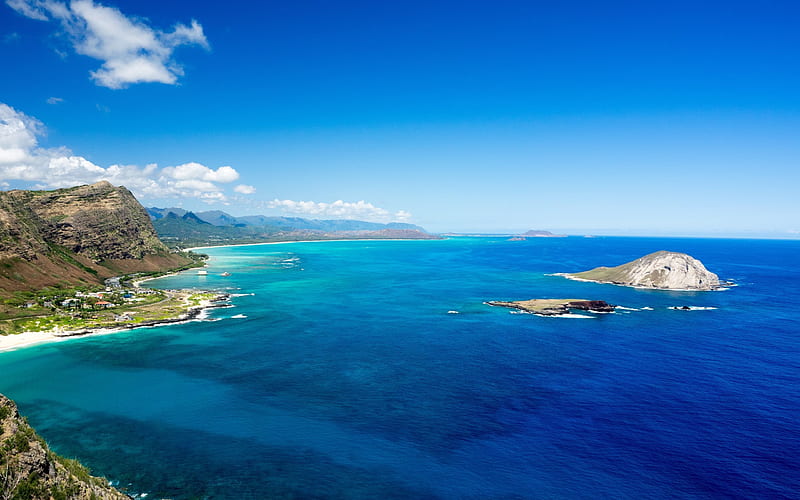 ocean, islands, usa, coast, hawaii, america, HD wallpaper