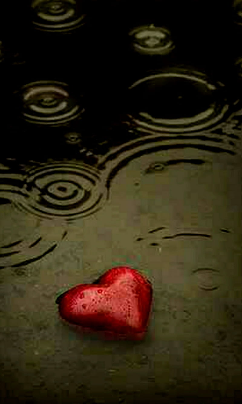 Broken heart, a rain, dark, red, HD phone wallpaper | Peakpx