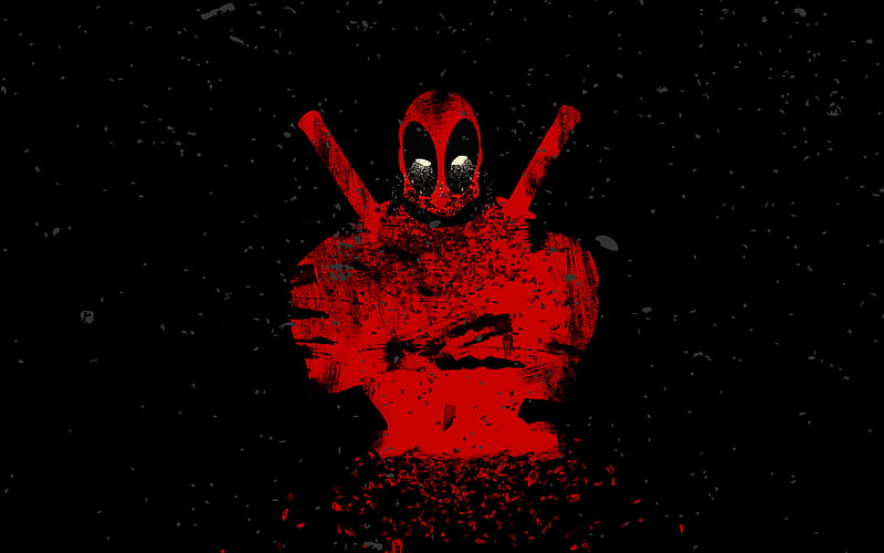 Deadpool, grunge, art, superheroes, HD wallpaper