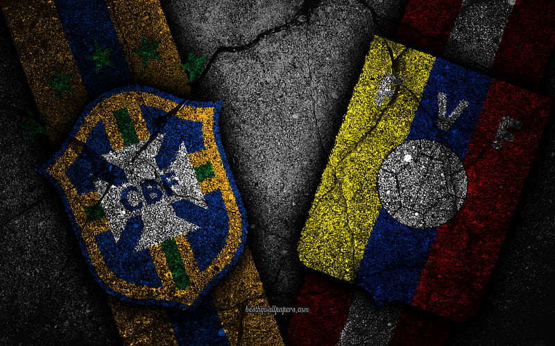 Brazil vs Venezuela, 2019 Copa America, Group A, creative, grunge, Copa America 2019 Brazil, Venezuela National Team, Brazil National Team, Conmebol, HD wallpaper
