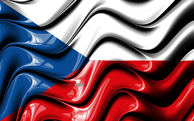 Czech flag Europe, national symbols, Flag of Czech Republic, 3D art, Czech Republic, European countries, Czech Republic 3D flag, HD wallpaper