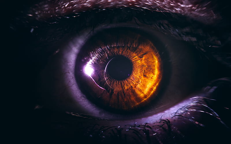 human eye digital art, creative, eye in night, artwork, close-up, HD wallpaper