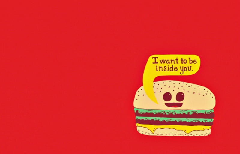I WantYou Inside Me (Burger), cute, weird, food, random, awesome, simple, funny, burger, HD wallpaper