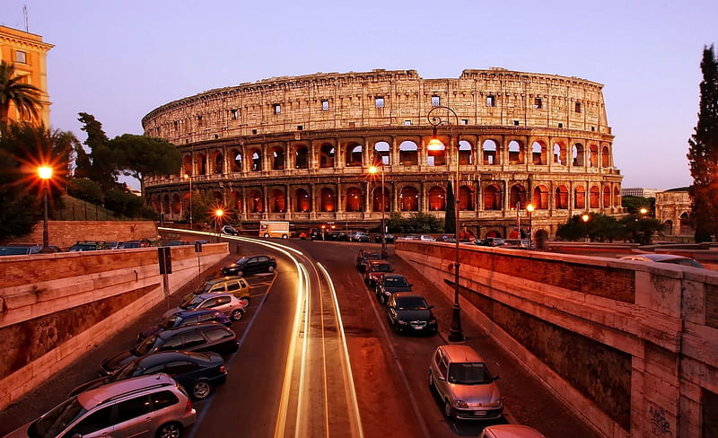 Colosseum, Rome, city, antique, old, italy, historic, HD wallpaper