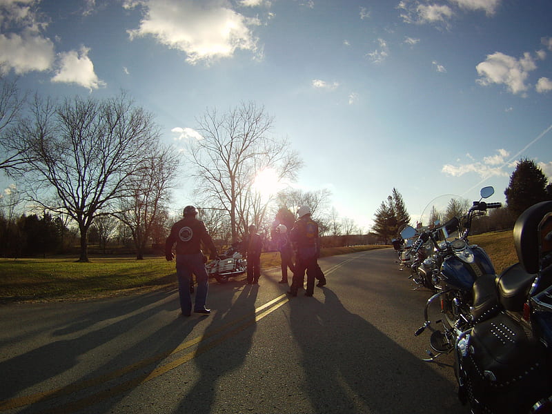 Near the end of the ride!, H-D, sunset, life, two wheels, HD wallpaper