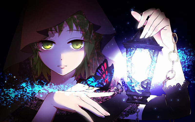Vocaloid, art, girl with a lantern, portrait, Japanese manga, anime characters, HD wallpaper