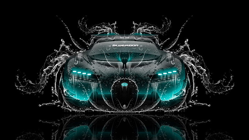 Mint car by blue's, awesome, effect, water, car, HD wallpaper | Peakpx